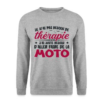 Biker Need to Ride Motorcycle Humor Gift - Unisex Sweatshirt - salt & pepper - Front - Alina (178cm) & Michal (187cm)