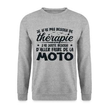 Biker Need to Ride Motorcycle Humor Gift - Unisex Sweatshirt - salt & pepper - Front - Alina (178cm) & Michal (187cm)