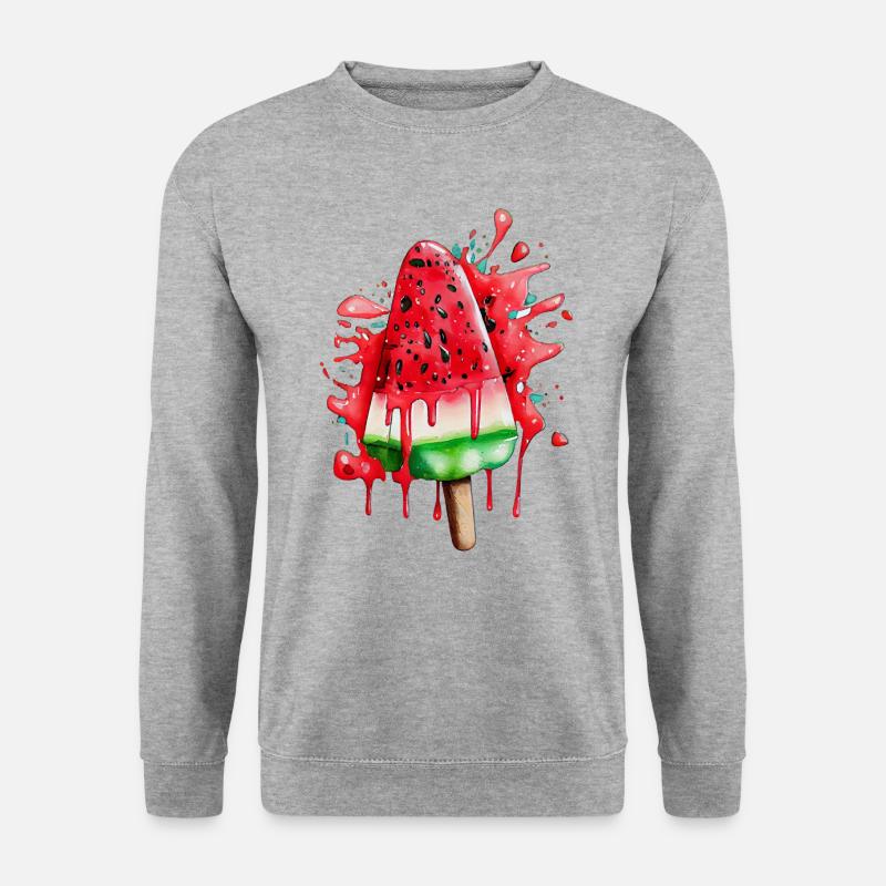 Watermelon Ice Wassermelone Eis - Unisex Pullover - Weißgrau meliert