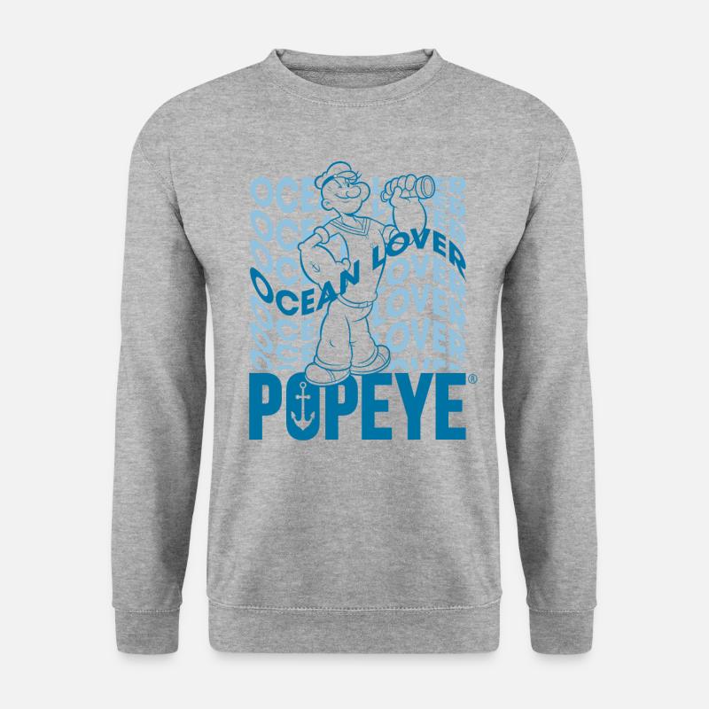Popeye Wavy Ocean Lover - Unisex Sweatshirt - salt & pepper