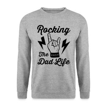 Rocking the Dad Life - Unisex Sweatshirt - salt & pepper - Front - Alina (178cm) & Michal (187cm)