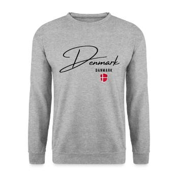 Flagge von Dänemark, dänischer Stolz - Unisex Pullover - Weißgrau meliert - Vorne - Alina (178cm) & Michal (187cm)