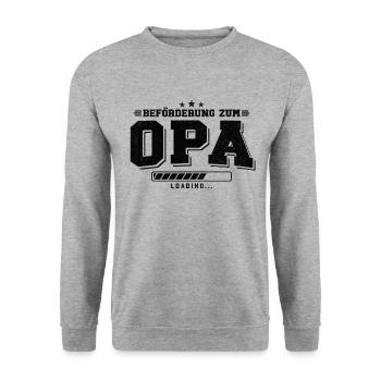 Beförderung zum Opa loading - Unisex Pullover - Weißgrau meliert - Vorne - Alina (178cm) & Michal (187cm)