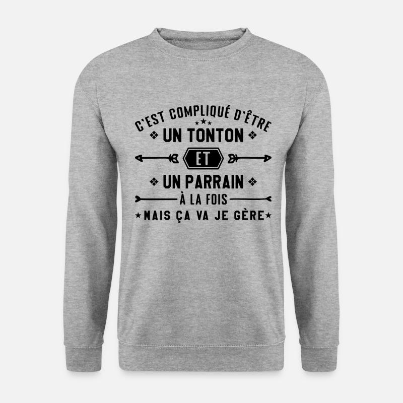 Onkel und Pate - Unisex Pullover - Weißgrau meliert