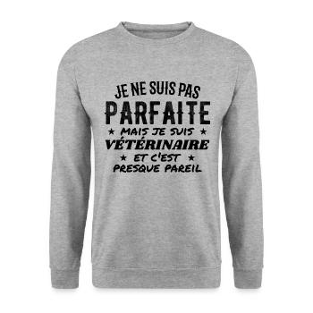 Not perfect but vetivist - Unisex Sweatshirt - salt & pepper - Front - Alina (178cm) & Michal (187cm)