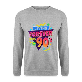 COLORFUL 90'S OUTFIT RETRO OLDSCHOOL GIFT - Unisex Sweatshirt - salt & pepper - Front - Alina (178cm) & Michal (187cm)