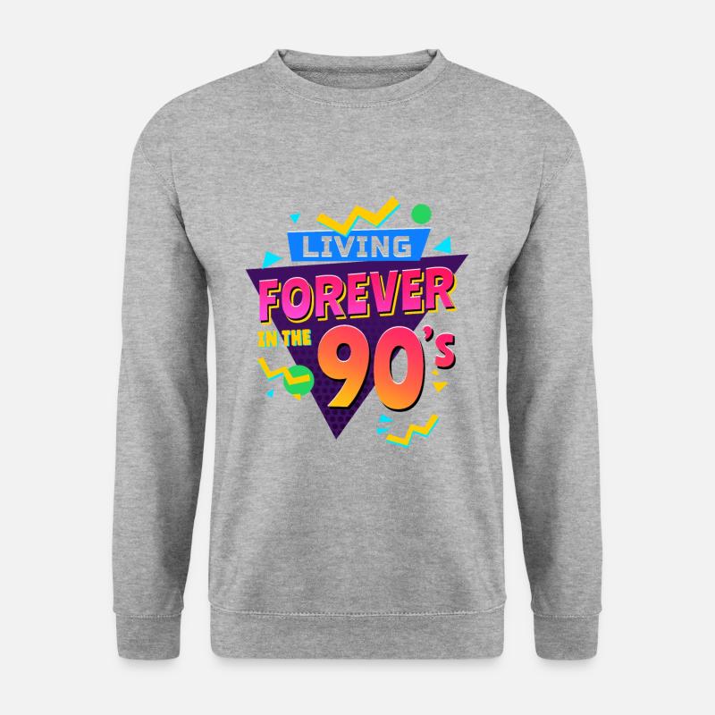 BUNTES 90ER JAHRE OUTFIT RETRO OLDSCHOOL GESCHENK - Unisex Pullover - Weißgrau meliert
