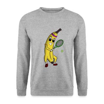 TIERE AUS OBST TENNIS SÜDFRÜCHTE KINDERGARTEN - Unisex Pullover - Weißgrau meliert - Vorne - Alina (178cm) & Michal (187cm)