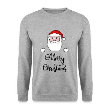 CHRISTMAS MAN CHRISTMAS MOTH CHRISTMAS GIFT - Unisex Sweatshirt - salt & pepper - Front - Alina (178cm) & Michal (187cm)