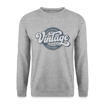Légendaire vêtements vintage en denim rétro bleu - Sweat-shirt Unisexe - gris chiné - Devant - Alina (178cm) & Michal (187cm)