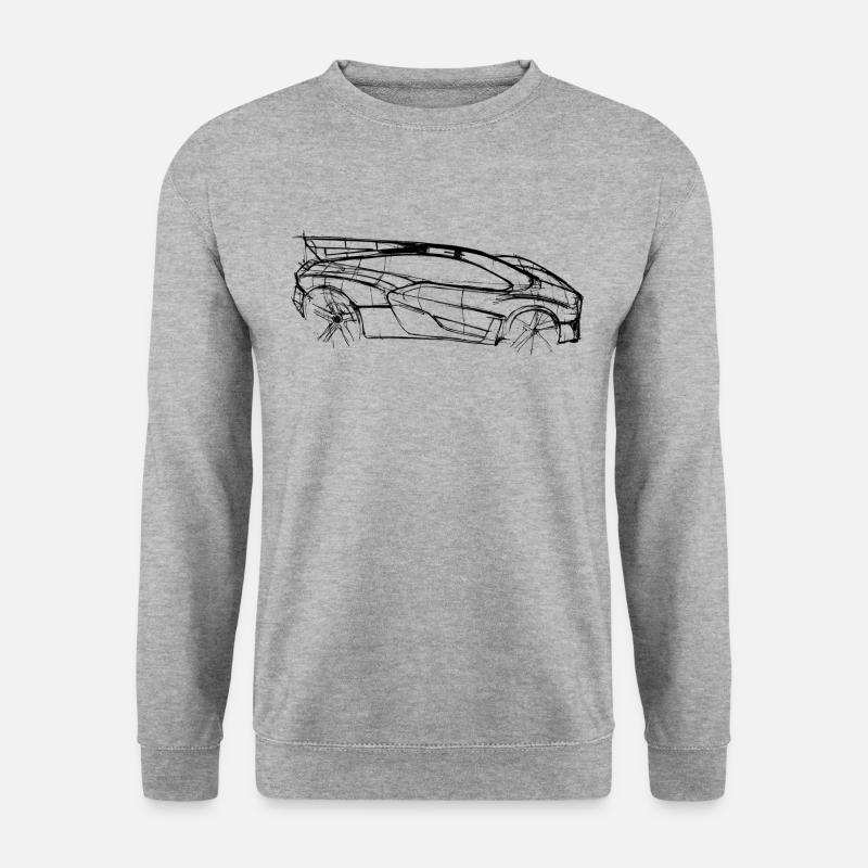 Rennwagen - Sportwagen - Unisex Pullover - Weißgrau meliert