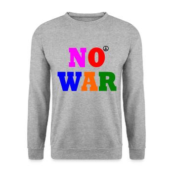 No war - Unisex Sweatshirt - salt & pepper - Front - Alina (178cm) & Michal (187cm)