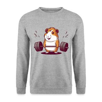 Soulevé De Terre Muscu Cochon D’Inde - Sweat-shirt Unisexe - gris chiné - Devant - Alina (178cm) & Michal (187cm)