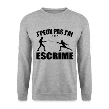I can't I fencing - Unisex Sweatshirt - salt & pepper - Front - Alina (178cm) & Michal (187cm)