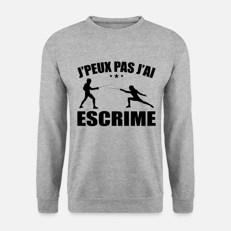 Ich kann nicht fechten - Unisex Pullover - Weißgrau meliert
