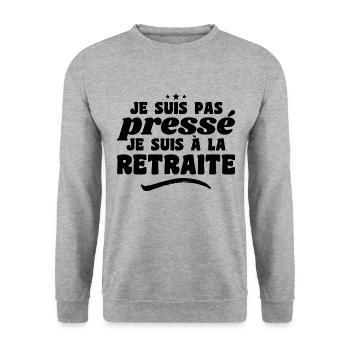 I'm Not in a Hurry I'm Retired - Unisex Sweatshirt - salt & pepper - Front - Alina (178cm) & Michal (187cm)