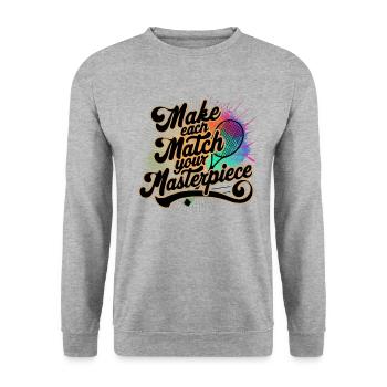 Tennis Shirt Every Match Masterpiece - Unisex Pullover - Weißgrau meliert - Vorne - Alina (178cm) & Michal (187cm)