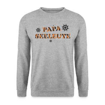 Papa tag der seeleute dad Tag der Seefahrers 2025 - Unisex Pullover - Weißgrau meliert - Vorne - Alina (178cm) & Michal (187cm)