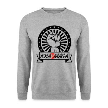 Krav Maga Sport de combat avec le poing - Sweat-shirt Unisexe - gris chiné - Devant - Alina (178cm) & Michal (187cm)