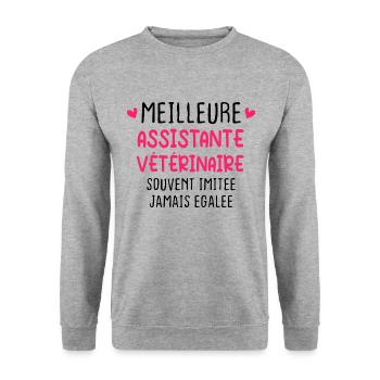Souvent Imitée Meilleure Assistante Vétérinair - Sweat-shirt Unisexe - gris chiné - Devant - Alina (178cm) & Michal (187cm)