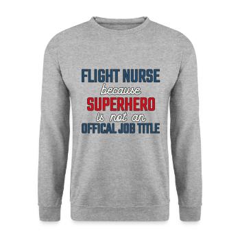 Flight Nurse Superhero Luftrettung - Unisex Pullover - Weißgrau meliert - Vorne - Alina (178cm) & Michal (187cm)