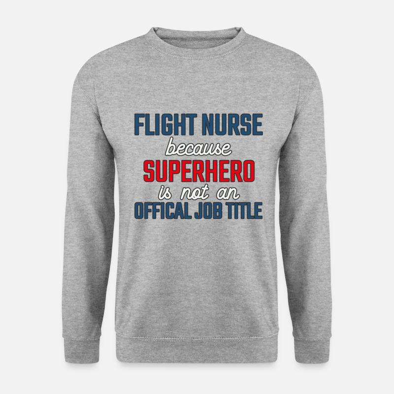 Flight Nurse Superhero Luftrettung - Unisex Pullover - Weißgrau meliert