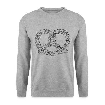 Wordcloud Alsace Brezel - Unisex Pullover - Weißgrau meliert - Vorne - Alina (178cm) & Michal (187cm)