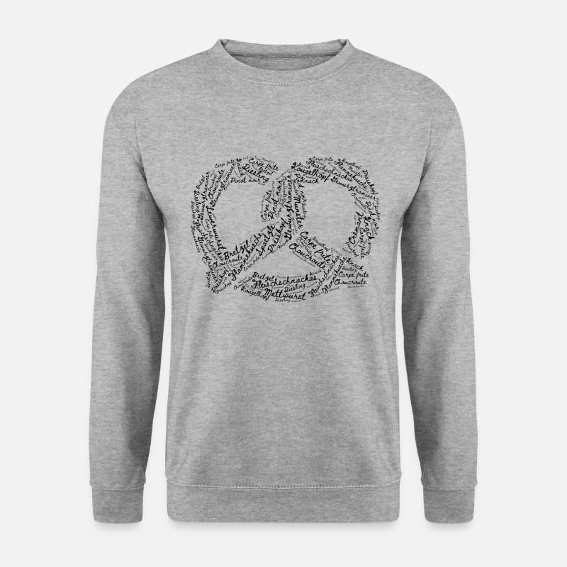 Wordcloud Alsace Brezel - Unisex Pullover - Weißgrau meliert