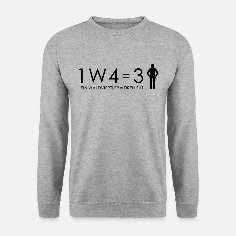 1 Waldviertler = 3 Leut - Unisex Pullover - Weißgrau meliert