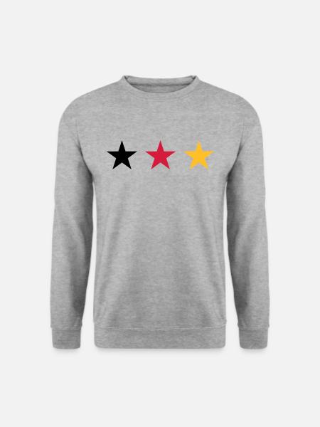 Drei Sterne Deutschlandfahne - Unisex Pullover - Weißgrau meliert