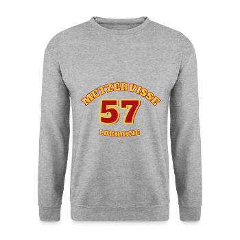 Metzervisse 57 - Sweat-shirt Unisexe - gris chiné - Devant - Alina (178cm) & Michal (187cm)