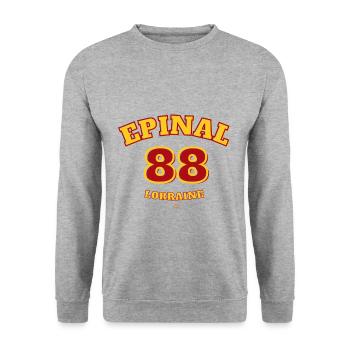 Epinal 88 - Sweat-shirt Unisexe - gris chiné - Devant - Alina (178cm) & Michal (187cm)