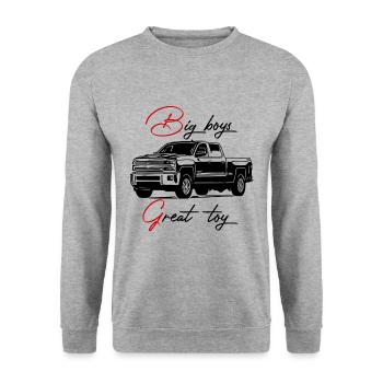 pick-up, véhicule tout terrain, véhicule tout terrain, jeep, van - Sweat-shirt Unisexe - gris chiné - Devant - Alina (178cm) & Michal (187cm)