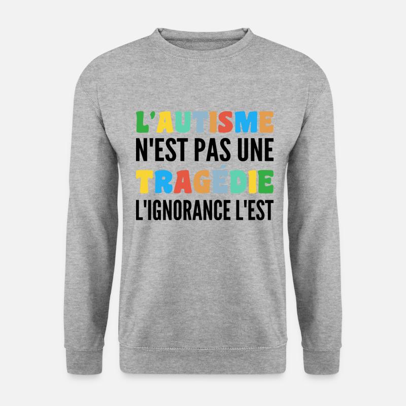 Autismus ist keine Tragödie - Unisex Pullover - Weißgrau meliert