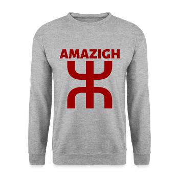 Symbole Berbère Amazigh Rouge Maroc Algérie - Sweat-shirt Unisexe - gris chiné - Devant - Alina (178cm) & Michal (187cm)