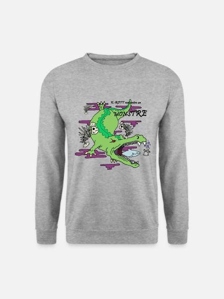 crocomonstre - Sweat-shirt Unisexe - gris chiné