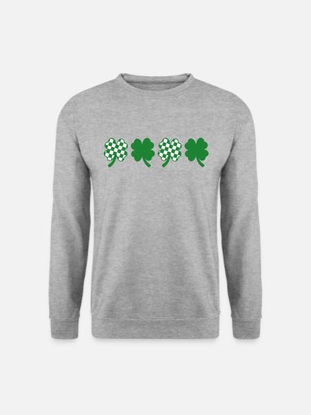 Checkered Clover St. Patrick's Day - Unisex Sweatshirt - salt & pepper