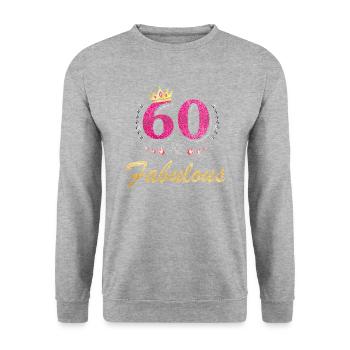60 et fabuleux 60 ans 60 jours anniversaire - Sweat-shirt Unisexe - gris chiné - Devant - Alina (178cm) & Michal (187cm)