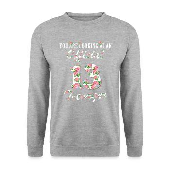Offizielle 13 Teenager 13. Geburtstag 13 Jahre alt - Unisex Pullover - Weißgrau meliert - Vorne - Alina (178cm) & Michal (187cm)