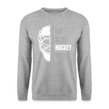 Mangez le hockey de sommeil répétez le cadeau de Noël Kid Ad Teen - Sweat-shirt Unisexe - gris chiné - Devant - Alina (178cm) & Michal (187cm)