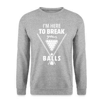 I Am Here to Break Your Balls Sarcastic Snooker Bi - Unisex Sweatshirt - salt & pepper - Front - Alina (178cm) & Michal (187cm)