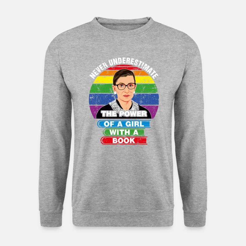 Feminist Ruth Bader Ginsburg RBG Quote Girl With B - Unisex Pullover - Weißgrau meliert