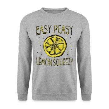 Easy Peasy Lemon Squeezy, limonade d’été au citron - Sweat-shirt Unisexe - gris chiné - Devant - Alina (178cm) & Michal (187cm)