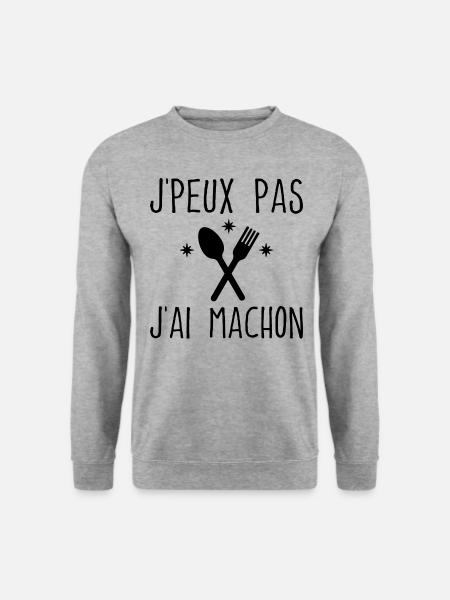 J'peux Pas J'ai Mâchon - Sweat-shirt Unisexe - gris chiné