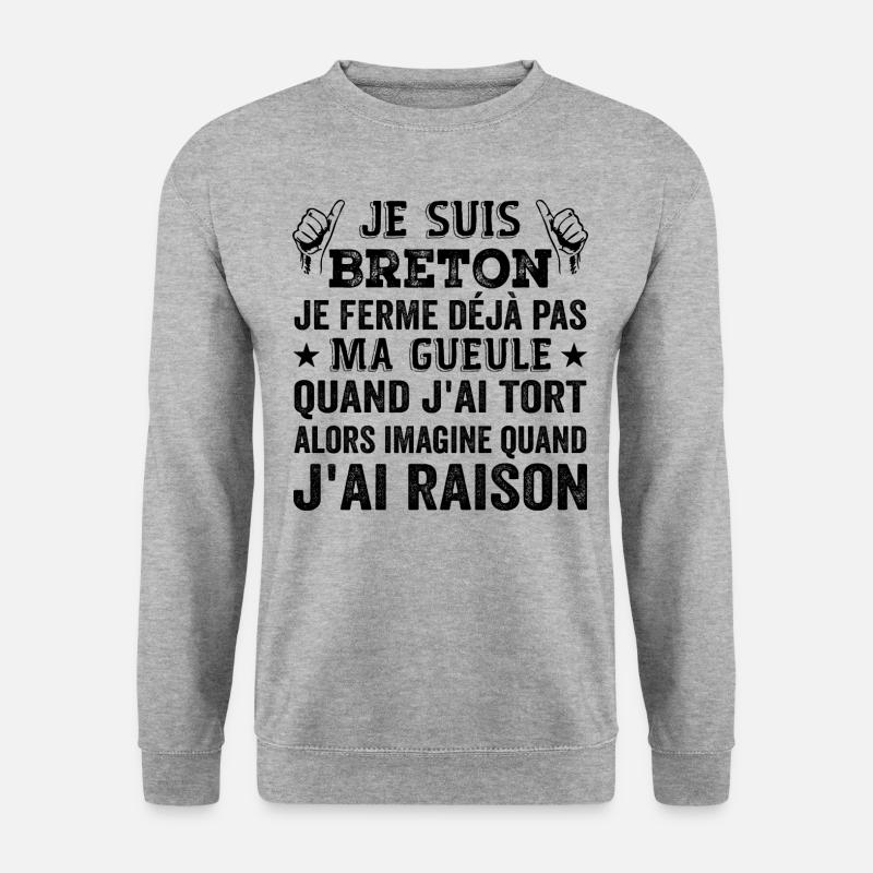 Ich bin Bretone - Unisex Pullover - Weißgrau meliert