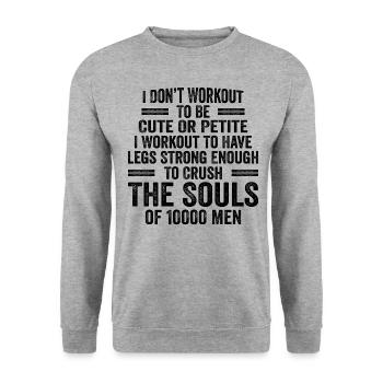 I Don't Workout To Be Cute Or Petite - Workout - Unisex Sweatshirt - salt & pepper - Front - Alina (178cm) & Michal (187cm)