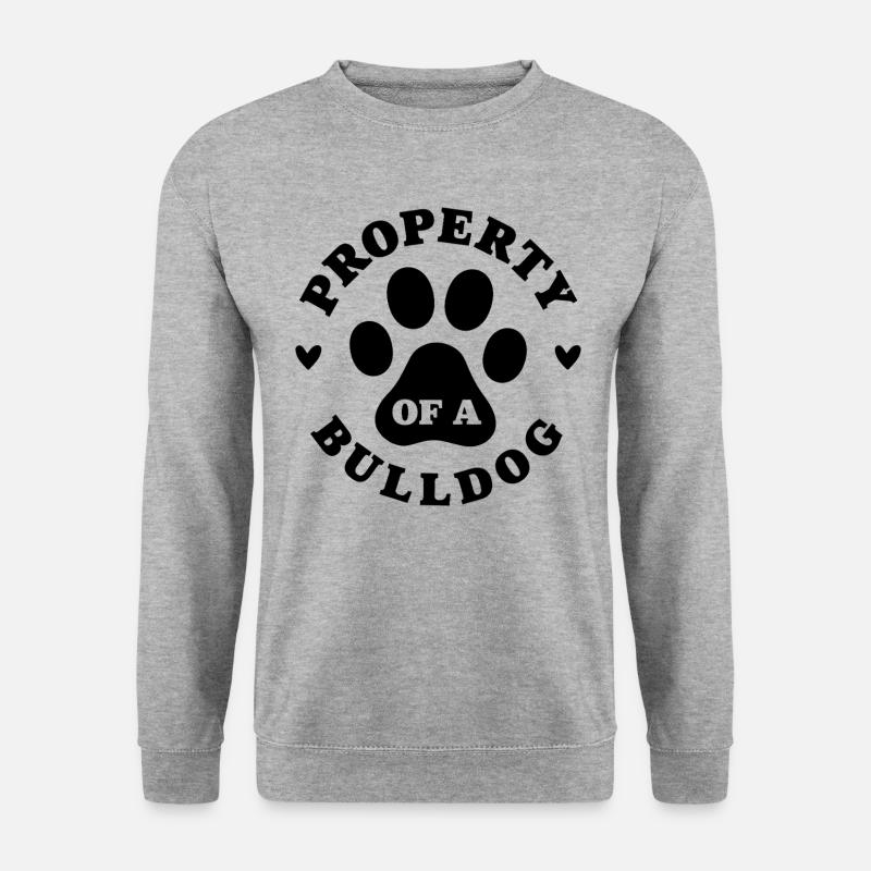 Eigentum einer Bulldogge - Unisex Pullover - Weißgrau meliert