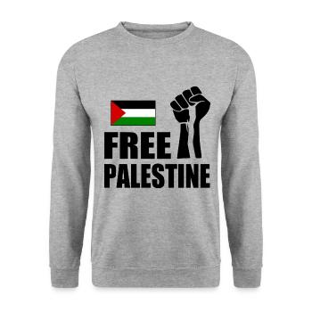 Free palestine - Unisex Sweatshirt - salt & pepper - Front - Alina (178cm) & Michal (187cm)