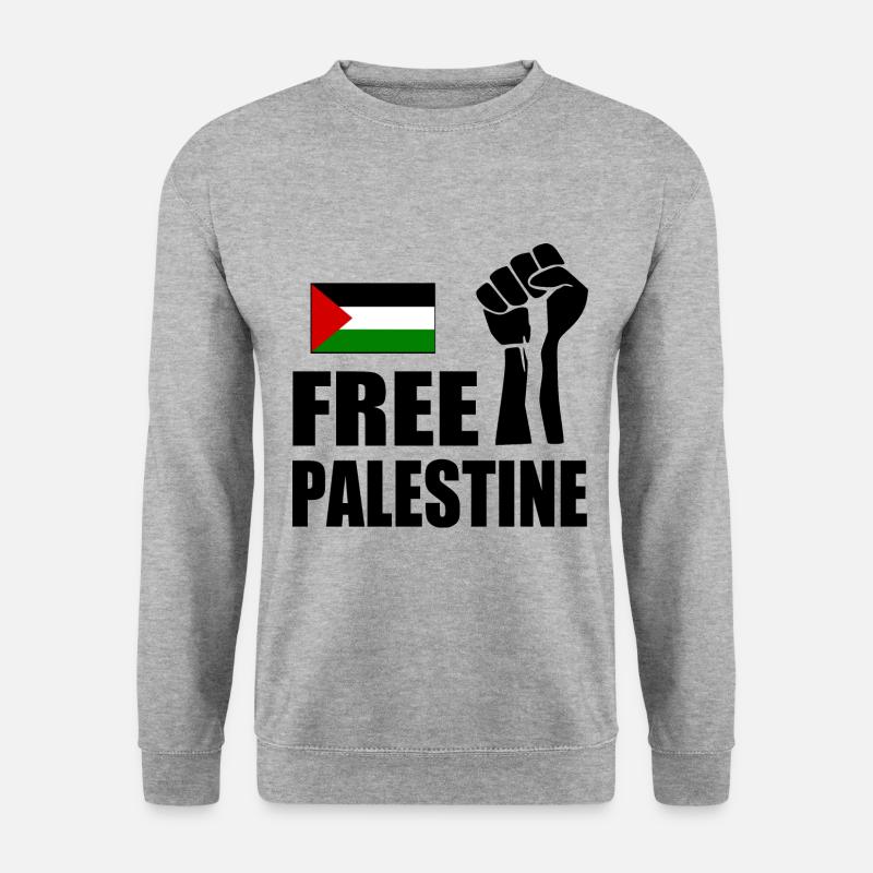 Free palestine - Unisex Pullover - Weißgrau meliert