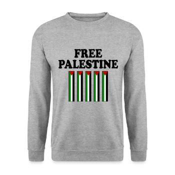 Free palestine - Sweat-shirt Unisexe - gris chiné - Devant - Alina (178cm) & Michal (187cm)